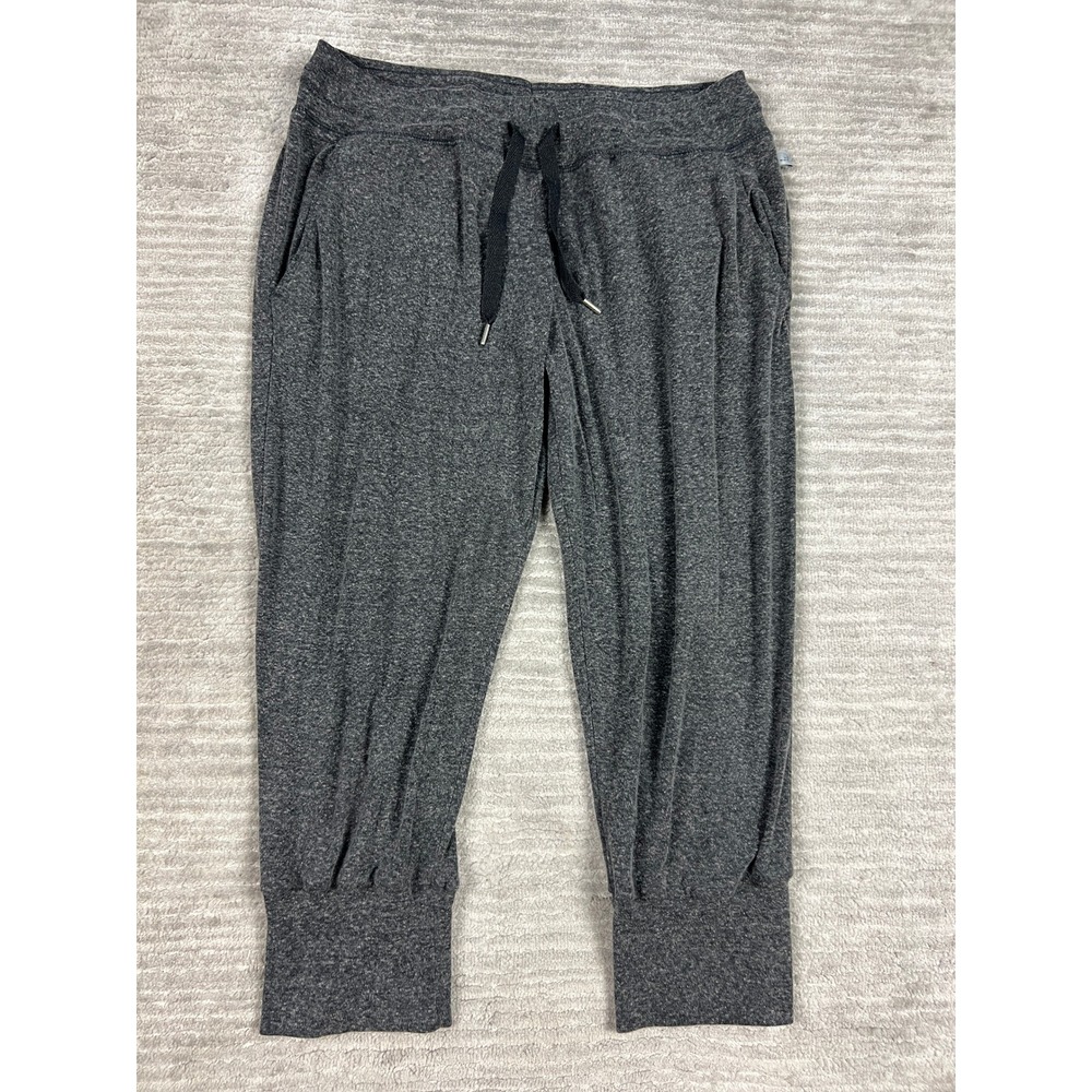 BCG Joggers Women‎ Med Gray Heathered Activewear Drawstring Pockets Relaxed Fit